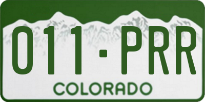 CO license plate 011PRR