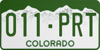CO license plate 011PRT