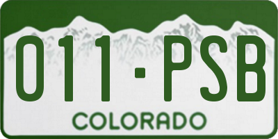 CO license plate 011PSB