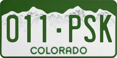 CO license plate 011PSK