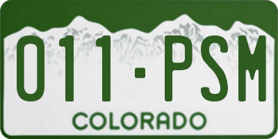 CO license plate 011PSM
