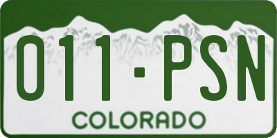 CO license plate 011PSN
