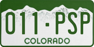 CO license plate 011PSP
