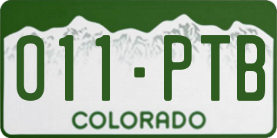 CO license plate 011PTB