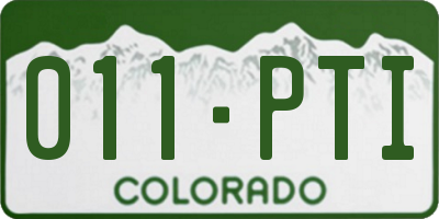 CO license plate 011PTI