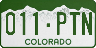 CO license plate 011PTN