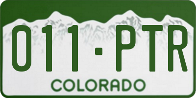 CO license plate 011PTR