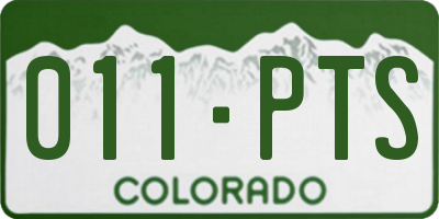 CO license plate 011PTS