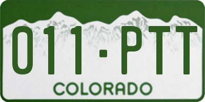 CO license plate 011PTT