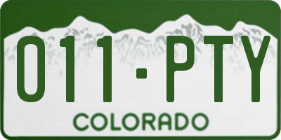 CO license plate 011PTY