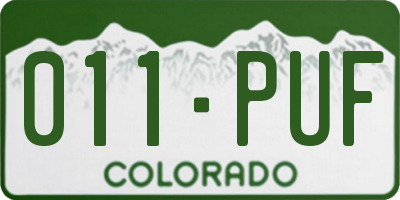 CO license plate 011PUF