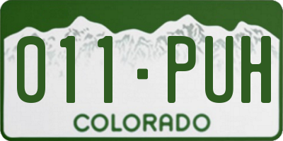 CO license plate 011PUH