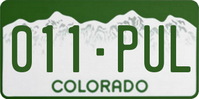CO license plate 011PUL