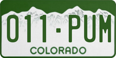 CO license plate 011PUM