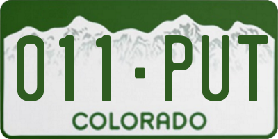 CO license plate 011PUT