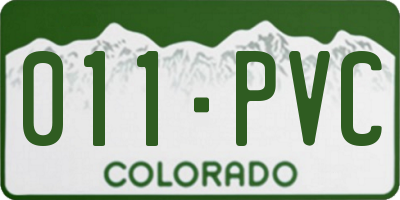 CO license plate 011PVC