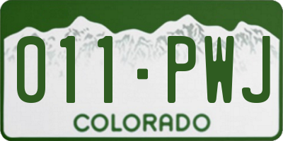 CO license plate 011PWJ