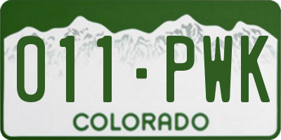 CO license plate 011PWK