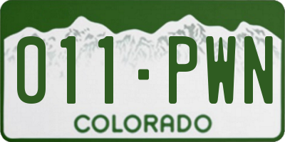 CO license plate 011PWN