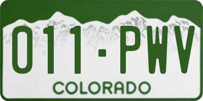 CO license plate 011PWV