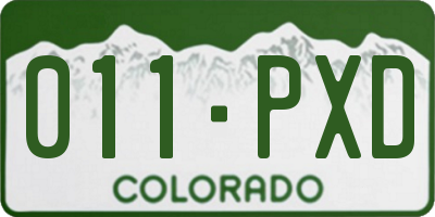 CO license plate 011PXD