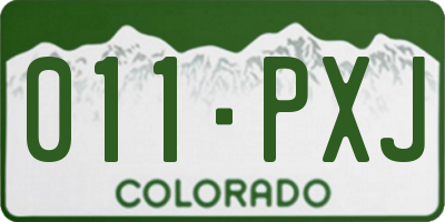 CO license plate 011PXJ