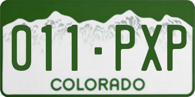 CO license plate 011PXP