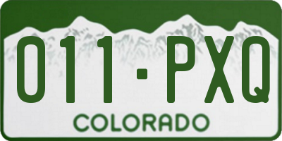 CO license plate 011PXQ