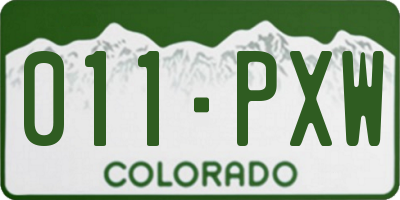 CO license plate 011PXW
