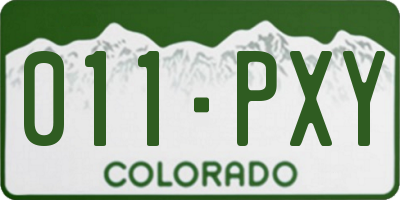 CO license plate 011PXY