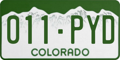 CO license plate 011PYD