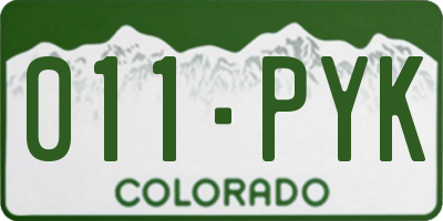 CO license plate 011PYK