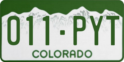 CO license plate 011PYT
