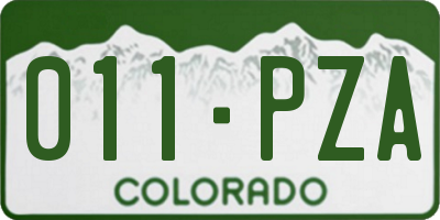 CO license plate 011PZA