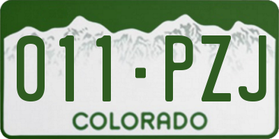 CO license plate 011PZJ