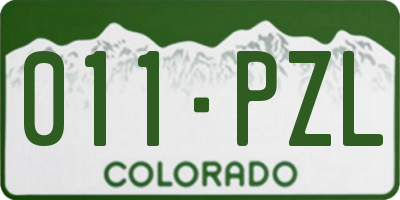 CO license plate 011PZL