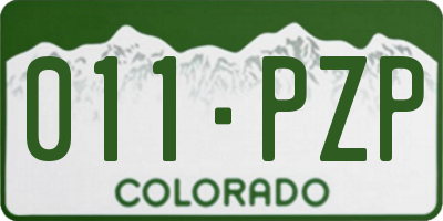 CO license plate 011PZP