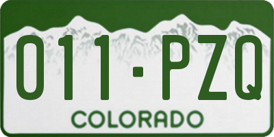 CO license plate 011PZQ