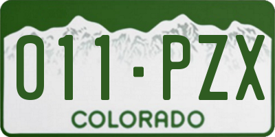 CO license plate 011PZX
