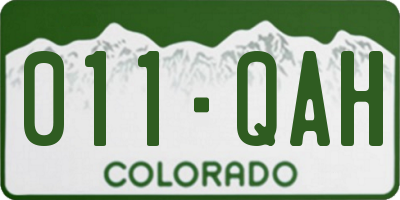 CO license plate 011QAH