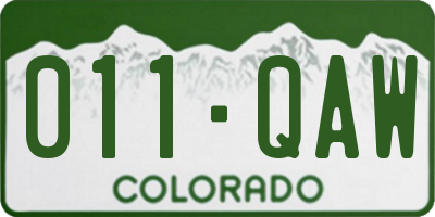 CO license plate 011QAW