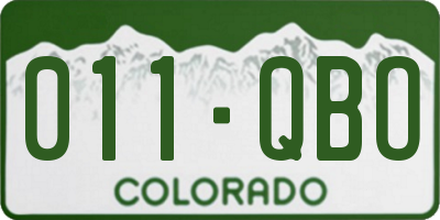 CO license plate 011QBO