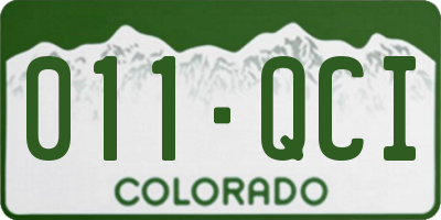 CO license plate 011QCI