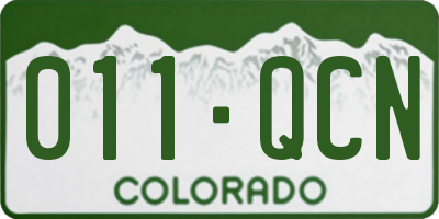 CO license plate 011QCN