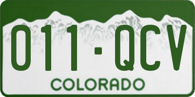 CO license plate 011QCV