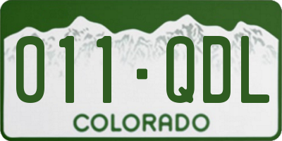 CO license plate 011QDL