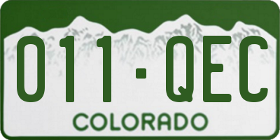 CO license plate 011QEC
