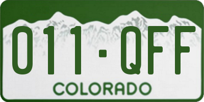 CO license plate 011QFF
