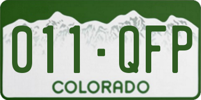 CO license plate 011QFP
