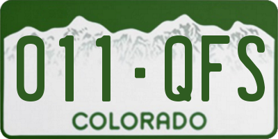 CO license plate 011QFS